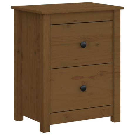 Comodino Miele 50x35x61,5 cm in Legno Massello di Pino