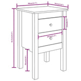 Comodino 40x35x61,5 cm in Legno Massello di Pino