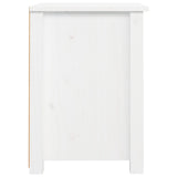 Comodino Bianco 40x35x49 cm in Legno Massello di Pino