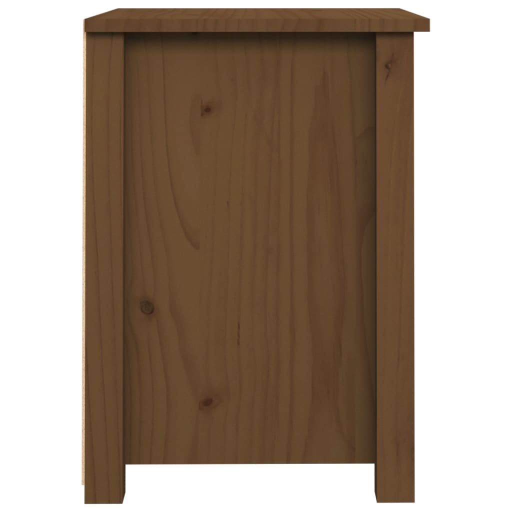 Comodino Miele 40x35x49 cm in Legno Massello di Pino