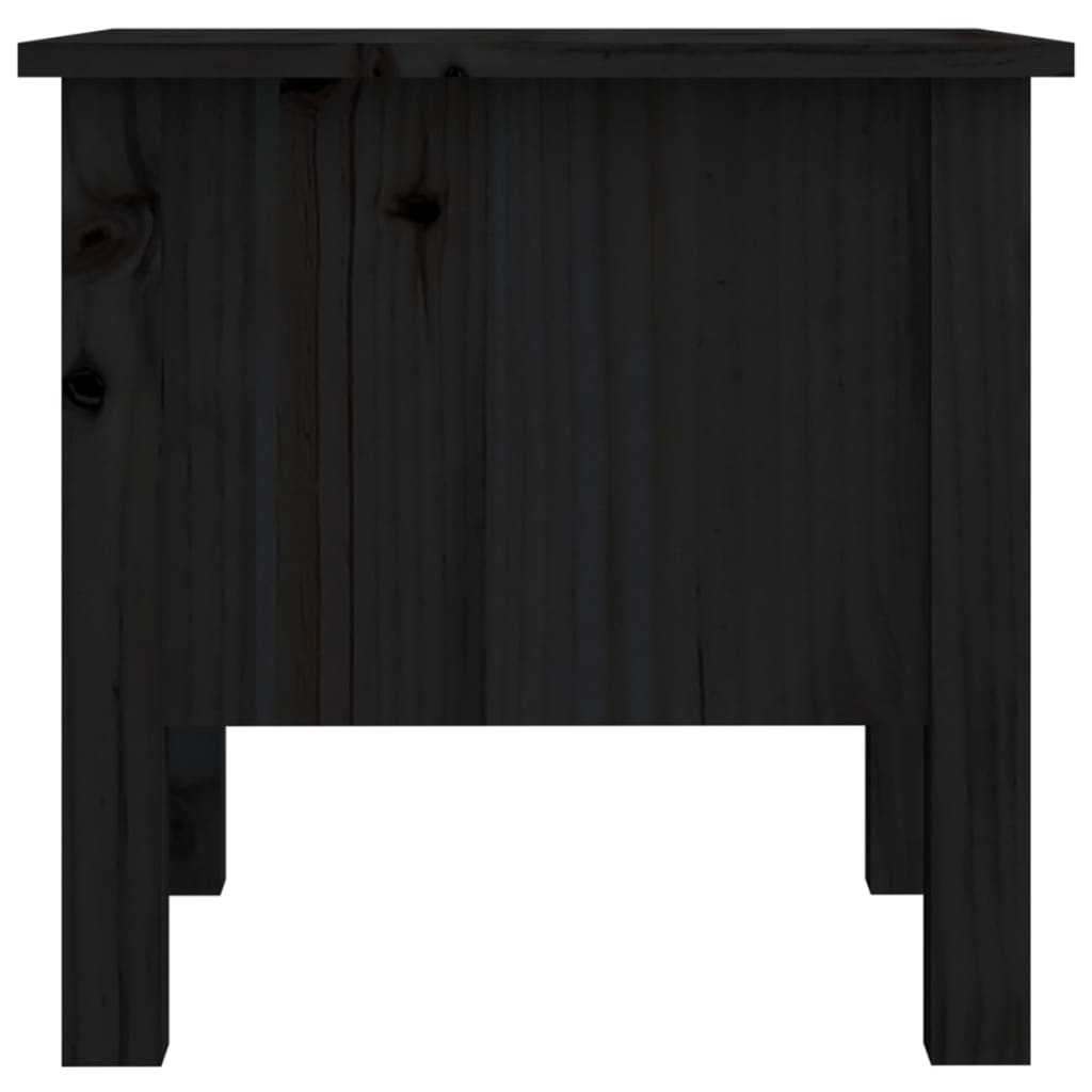 Tavolino Nero 40x40x39 cm Legno Massello di Pino