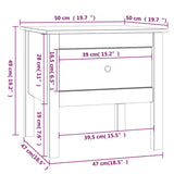 Tavolino 50x50x49 cm Legno Massello di Pino