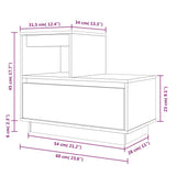 Comodino 60x34x51 cm in Legno Massello di Pino