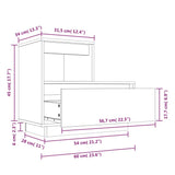 Comodino 60x34x51 cm in Legno Massello di Pino