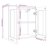 Pensile in Vetro Grigio Sonoma 60x31x60 cm Legno Multistrato