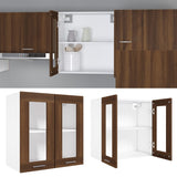 Mobile Pensile con Vetro Rovere Marrone 60x31x60 cm Multistrato