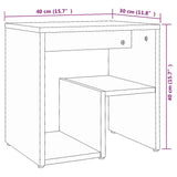 Comodini Grigio Sonoma 2 pz 40x30x40 cm in Legno Multistrato