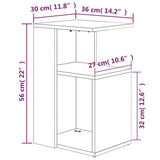 Tavolino da Salotto Rovere Fumo 36x30x56cm Legno Multistrato