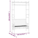 Panca da Giardino con Pergola 116 cm in Bambù