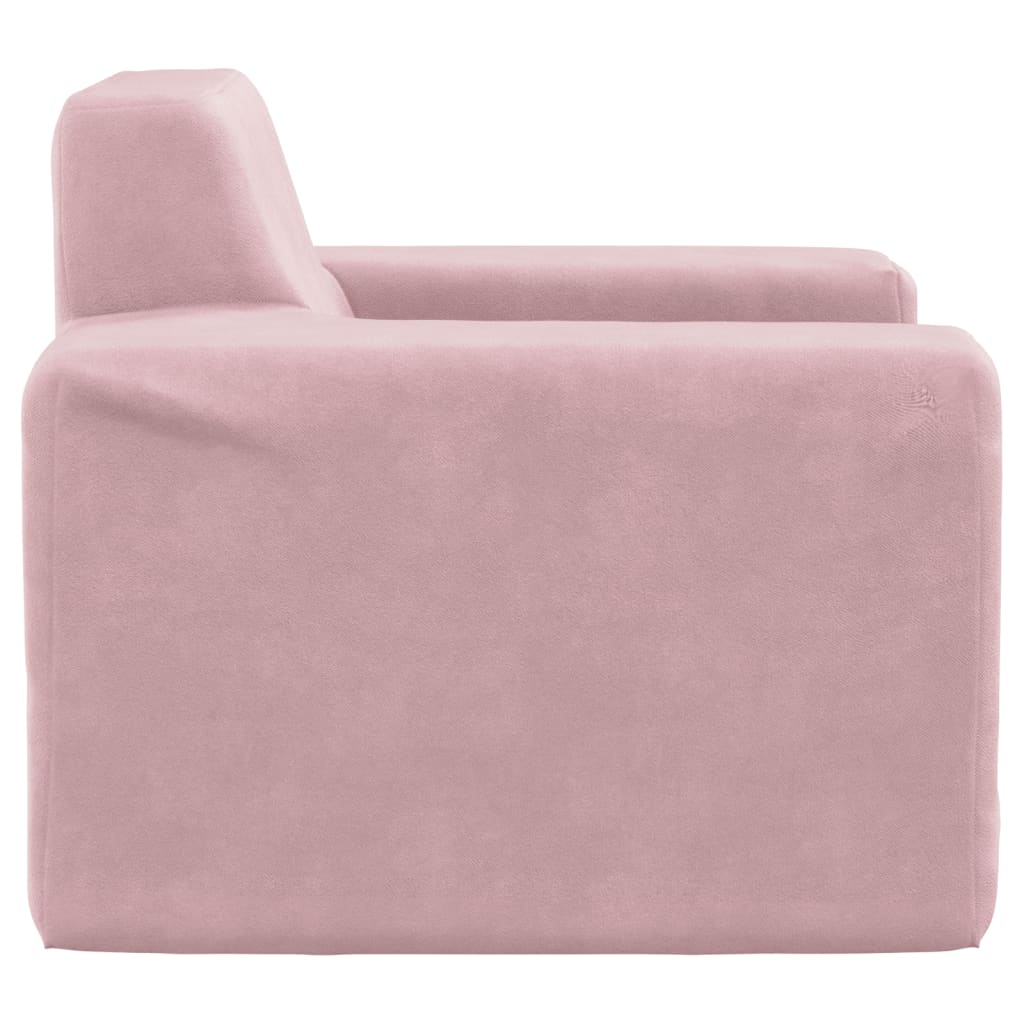 Divano per Bambini Rosa in Morbido Peluche