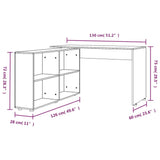 Scrivania ad Angolo Rovere Fumo in Legno Multistrato