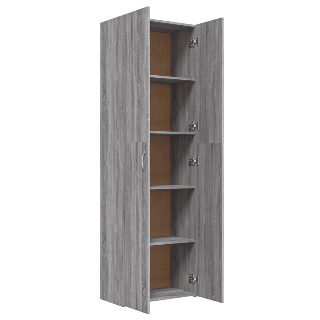 Armadio per Ufficio Grigio Sonoma 60x32x190cm Legno Multistrato