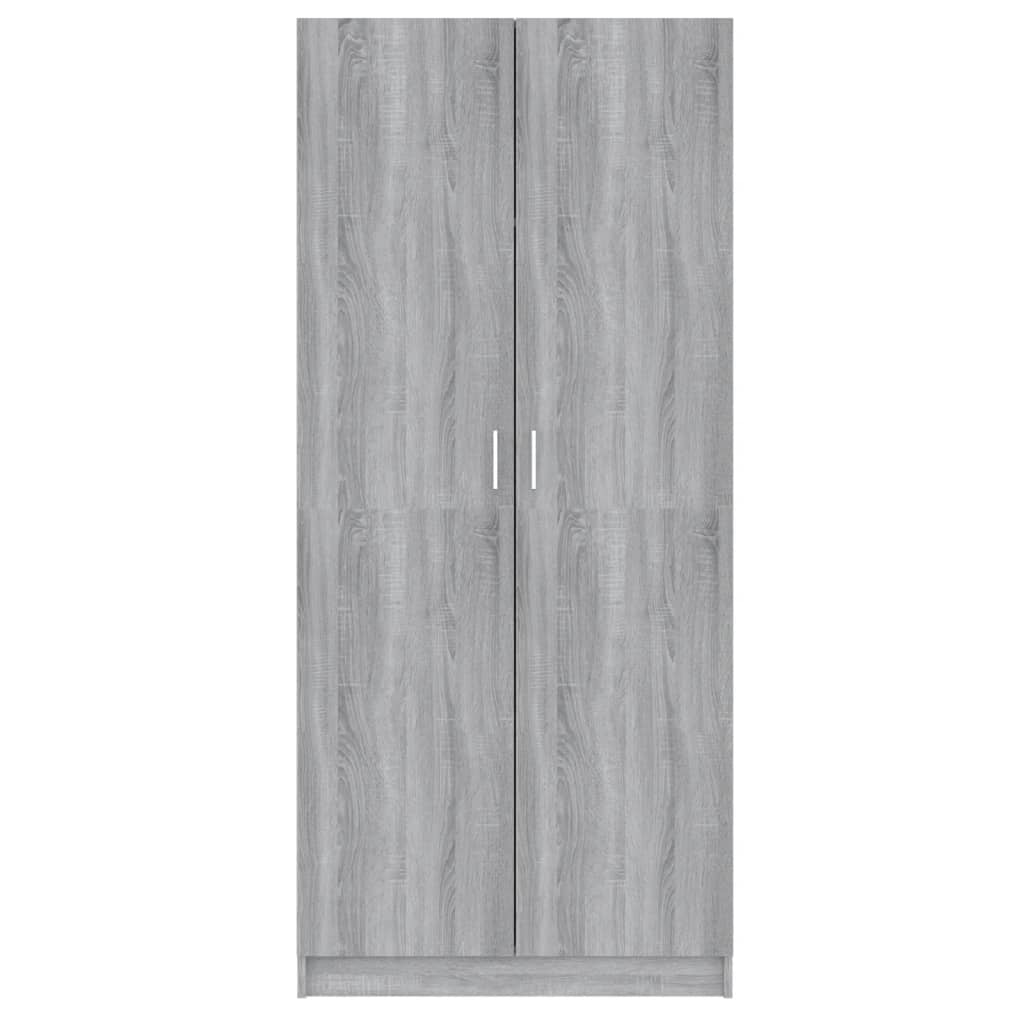 Armadio Grigio Sonoma 80x52x180 cm in Legno Multistrato