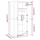 Armadio Grigio Sonoma 80x52x180 cm in Legno Multistrato