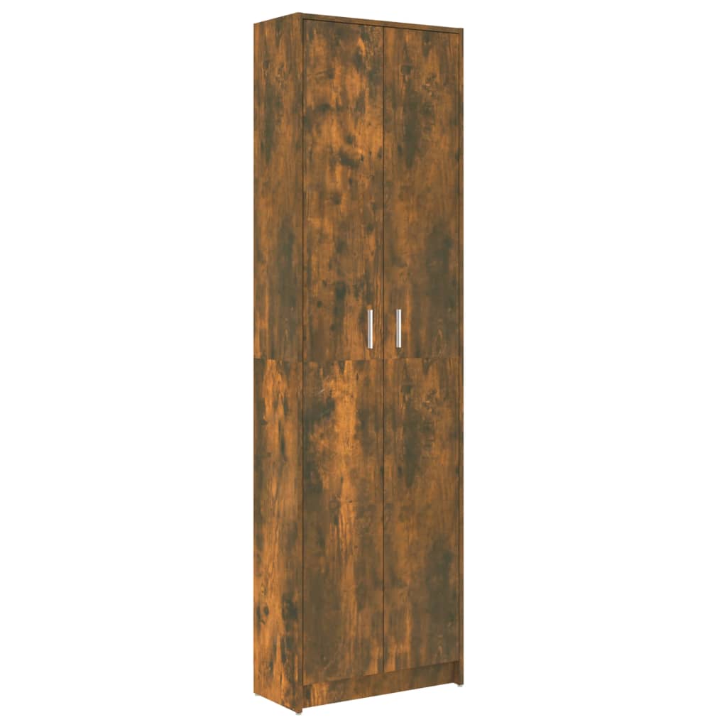 Armadio da Corridoio Rovere Fumo 55x25x189 cm Legno Multistrato