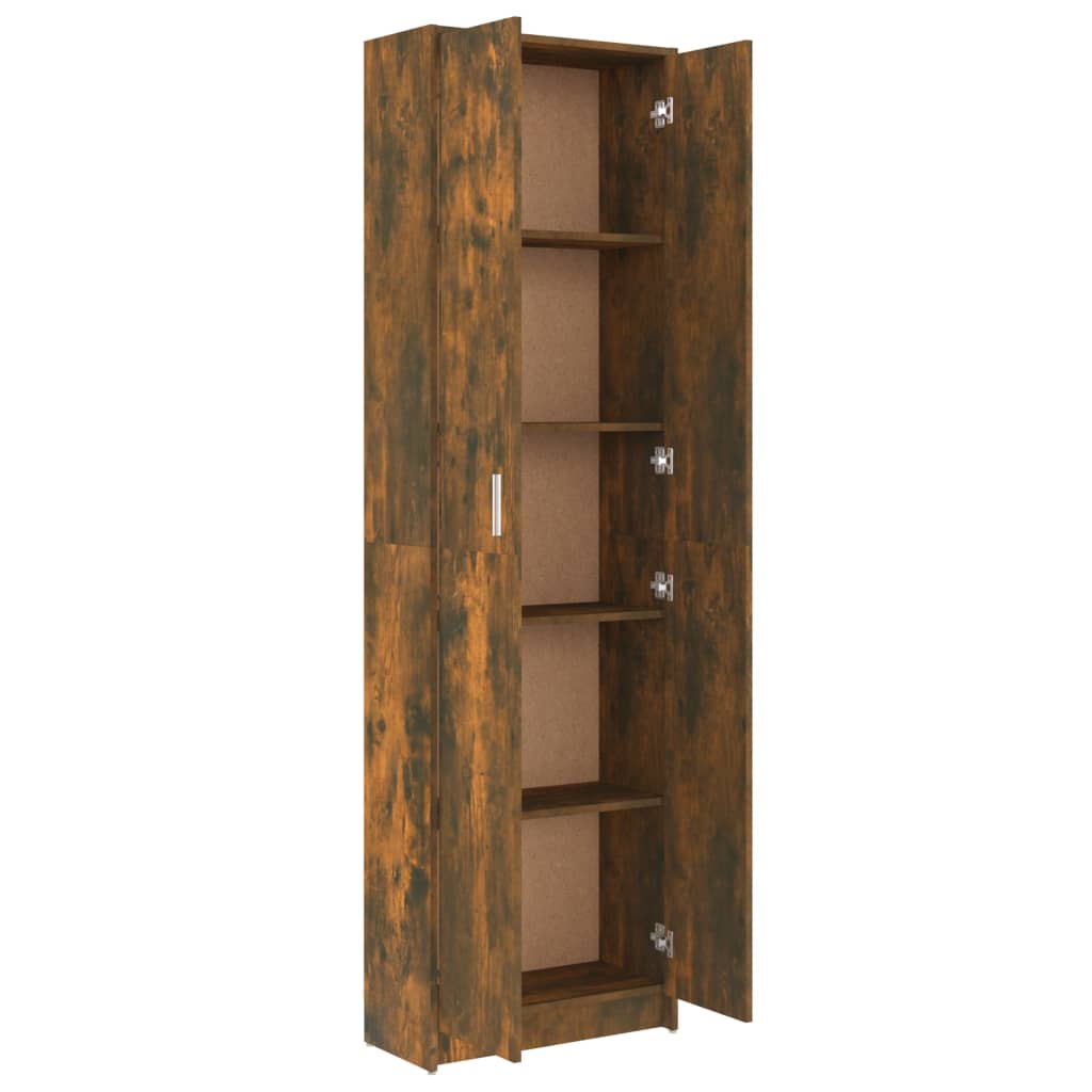 Armadio da Corridoio Rovere Fumo 55x25x189 cm Legno Multistrato