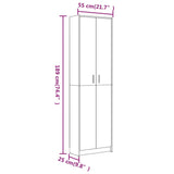 Armadio da Corridoio Rovere Fumo 55x25x189 cm Legno Multistrato