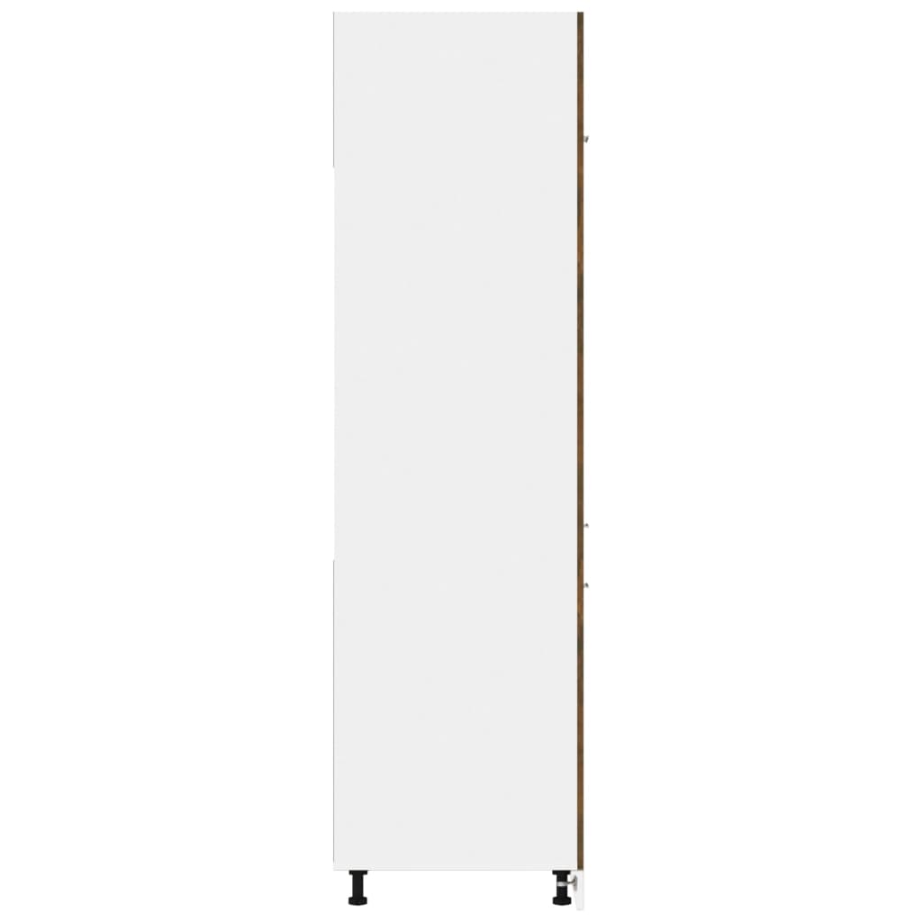 Armadio per Frigo Rovere Fumo 60x57x207 cm in Legno Multistrato