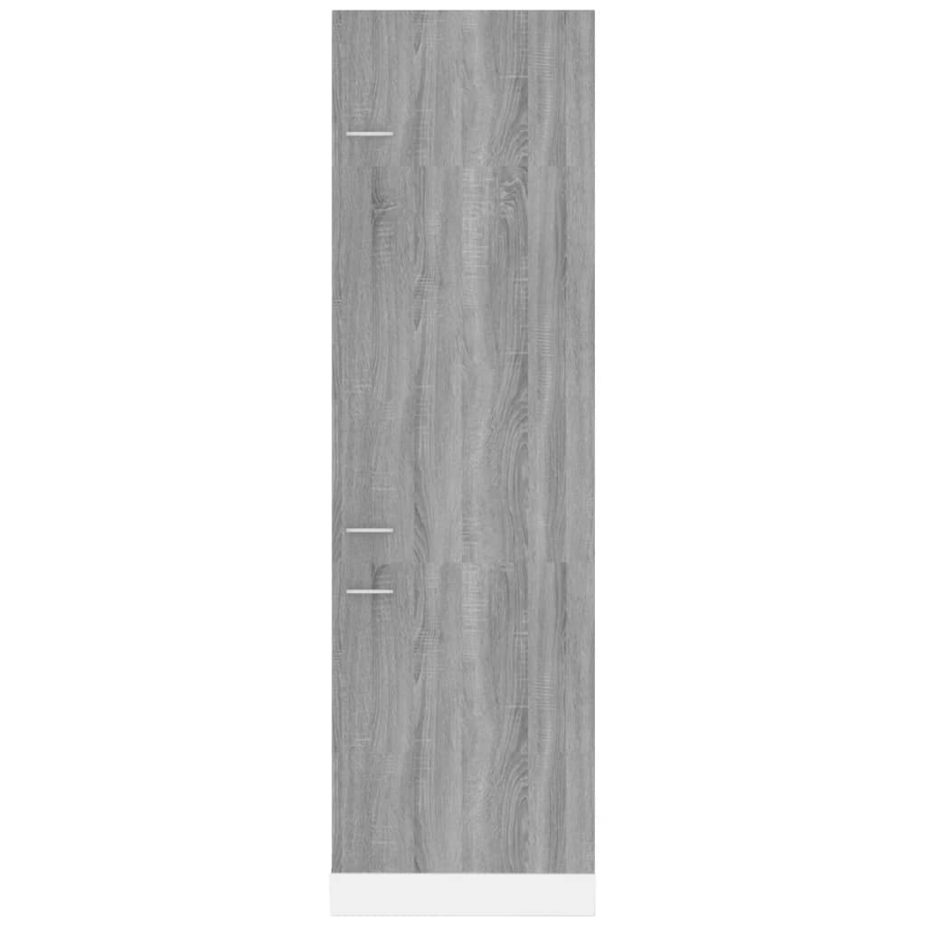 Armadio per Frigo Grigio Sonoma 60x57x207 cm Legno Multistrato