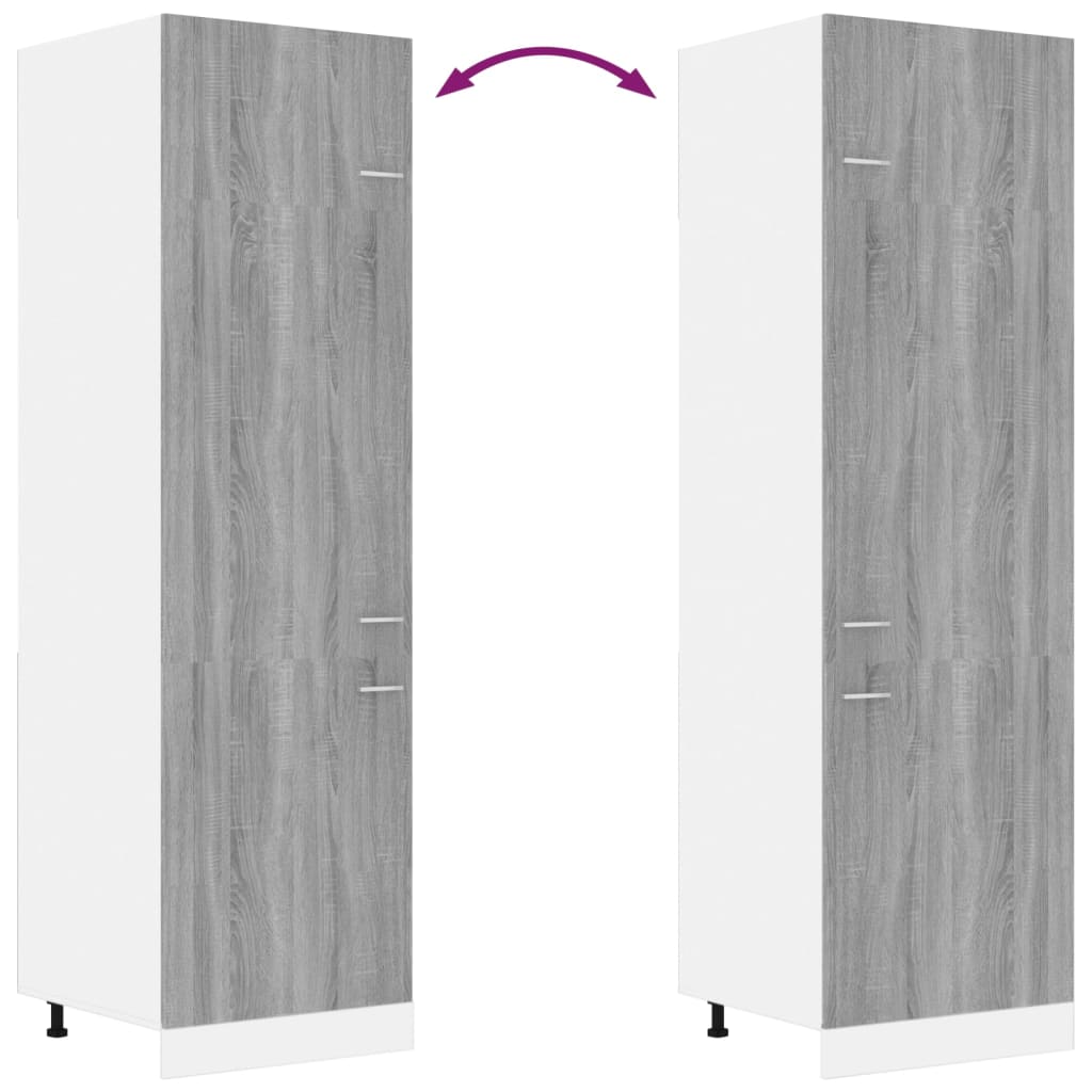 Armadio per Frigo Grigio Sonoma 60x57x207 cm Legno Multistrato