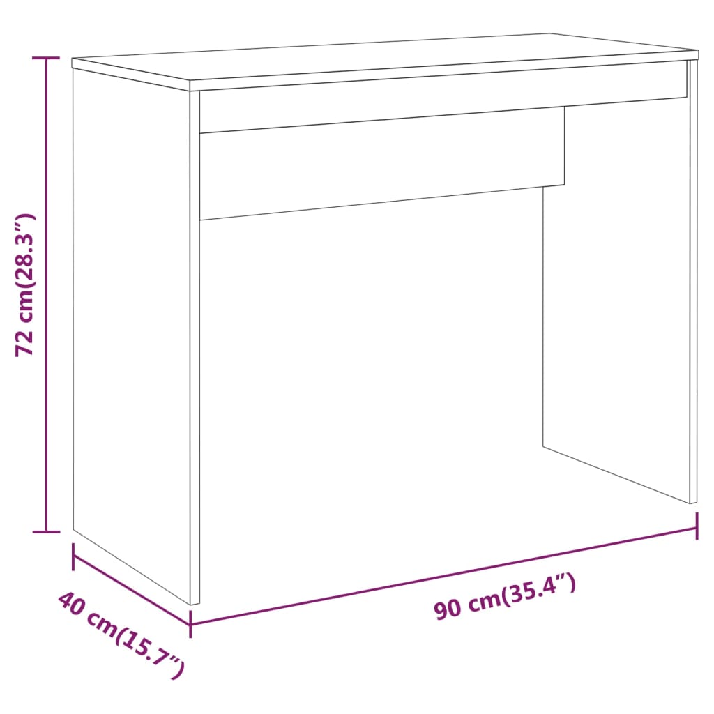 Scrivania Rovere Fumo 90x40x72 cm in Legno Multistrato