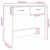 Scrivania Rovere Fumo 80x40x75 cm in Legno Multistrato