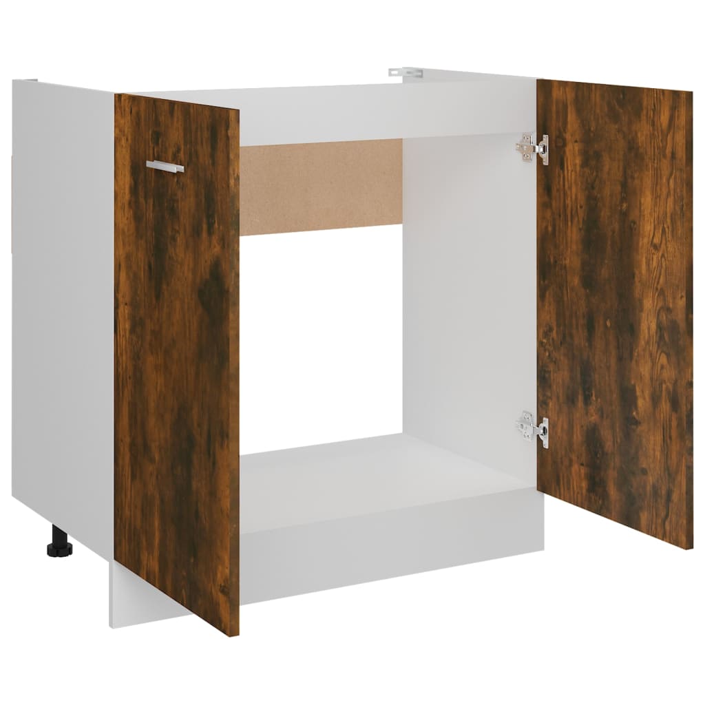 Mobile Sottolavello Rovere Fumo 80x46x81,5 cm Legno Multistrato