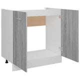 Mobiletto Grigio Sonoma 80x46x81,5 cm in Legno Multistrato