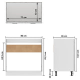 Mobiletto Grigio Sonoma 80x46x81,5 cm in Legno Multistrato