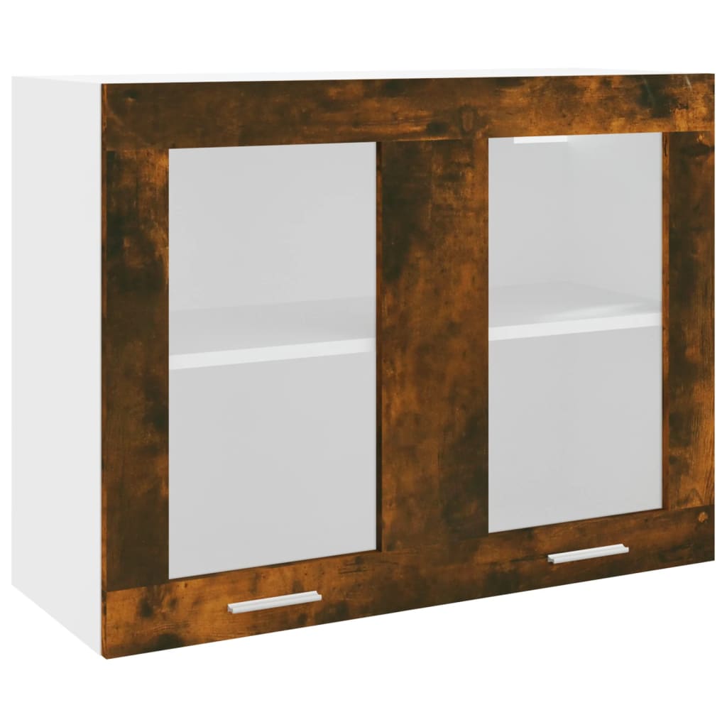 Mobile Pensile Rovere Fumo 80x31x60 cm in Legno Multistrato