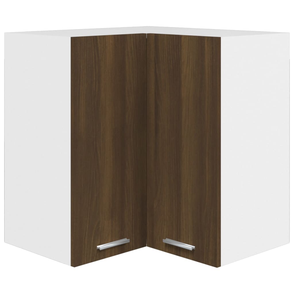 Mobile Pensile Angolo Rovere Marrone 57x57x60 Legno Multistrato