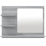 Specchio da Bagno Grigio Sonoma 60x10,5x45 cm Legno Multistrato