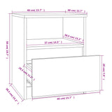 Comodino Rovere Fumo 40x40x50 cm in Legno Multistrato