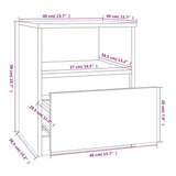 Comodino Grigio Sonoma 40x40x50 cm in Legno Multistrato