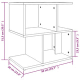 Comodino Rovere Fumo 50x30x51,5 cm in Legno Multistrato