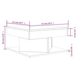 Tavolino da Salotto Rovere Marrone 57x57x30cm Legno Multistrato