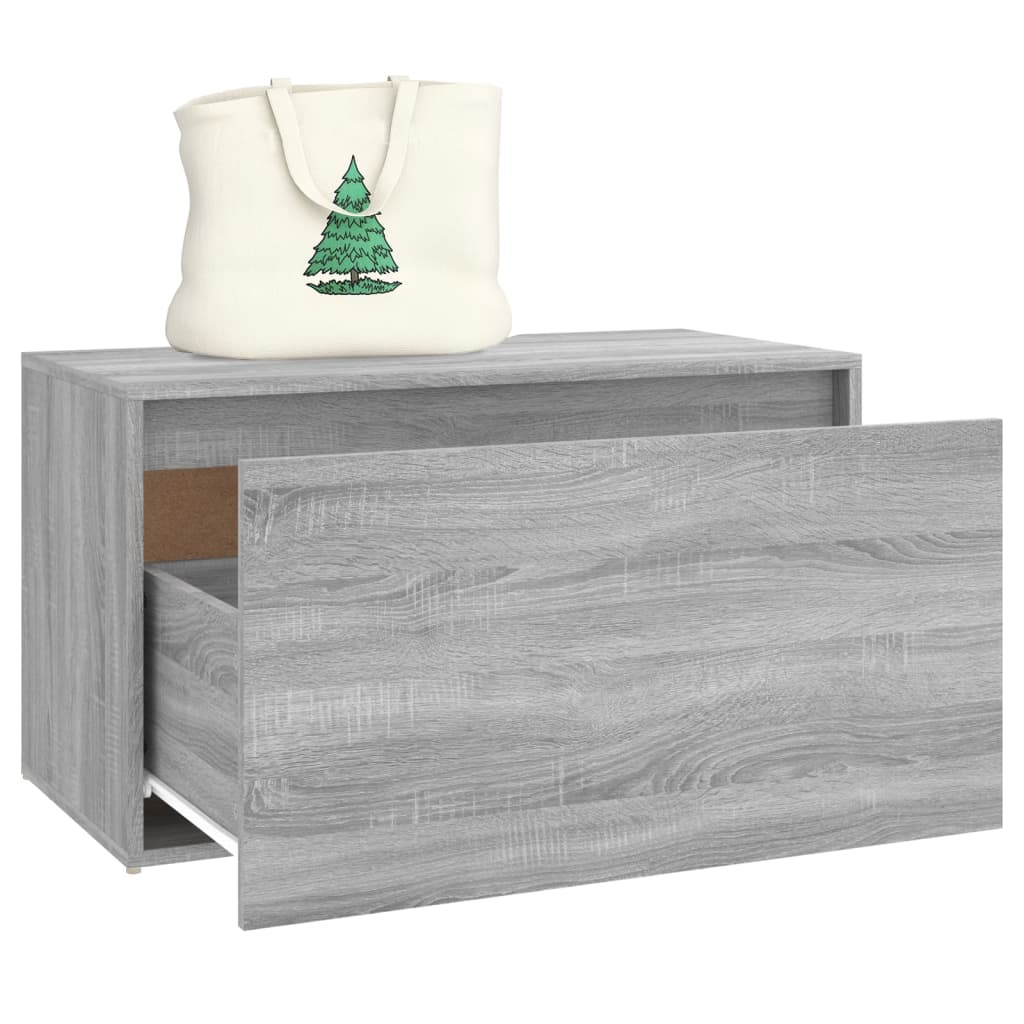 Panca da Ingresso 80x40x45 cm Grigio Sonoma Legno Multistrato