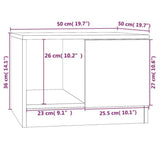 Tavolino da Salotto Grigio Cemento 50x50x36cm Legno Multistrato