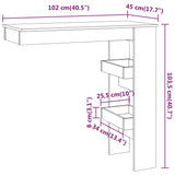 Bancone da Muro Nero 102x45x103,5 cm in Legno Compensato