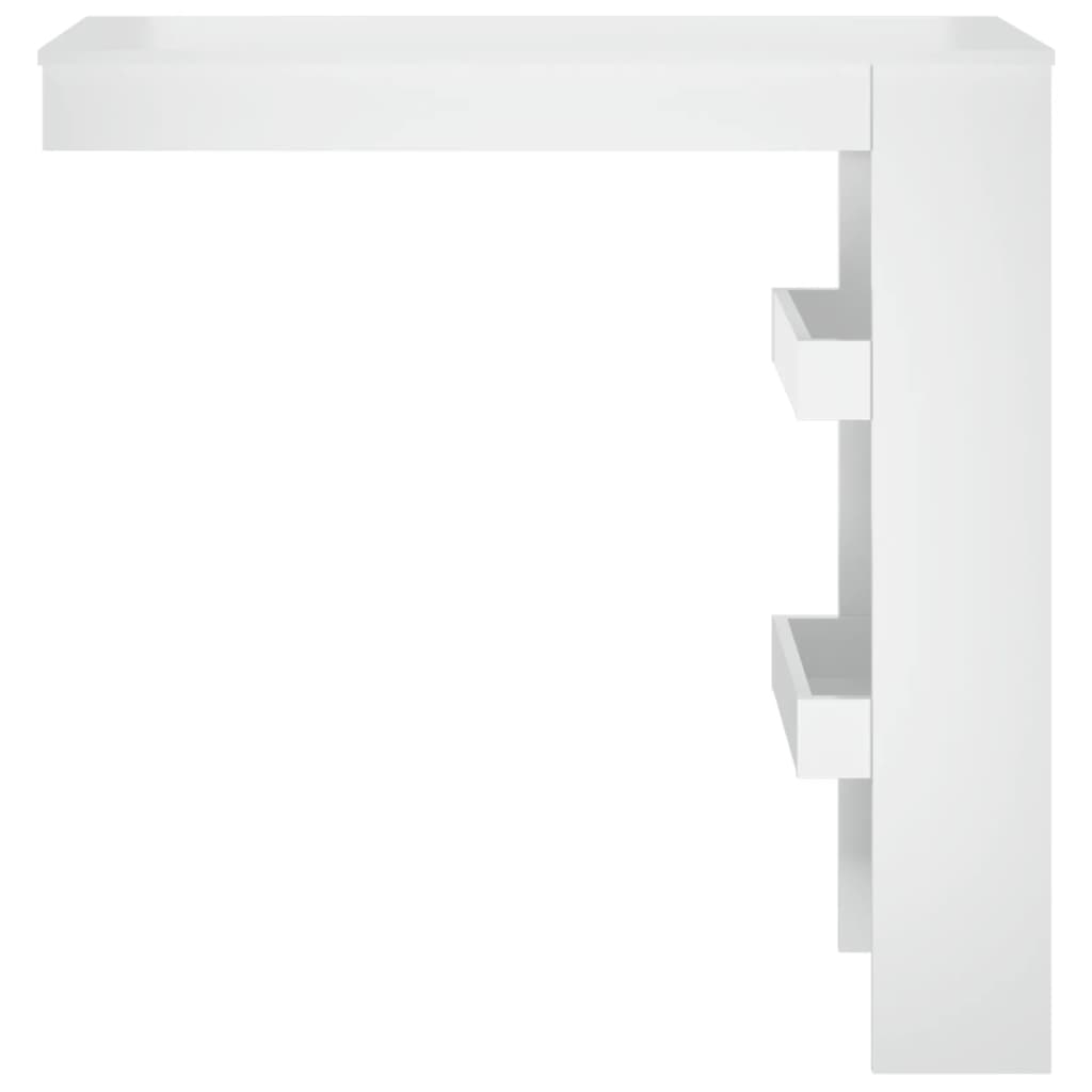 Bancone da Muro Bianco Lucido 102x45x103,5 cm Legno Compensato