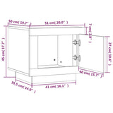 Tavolino da Salotto Nero 51x50x45 cm in Legno Multistrato