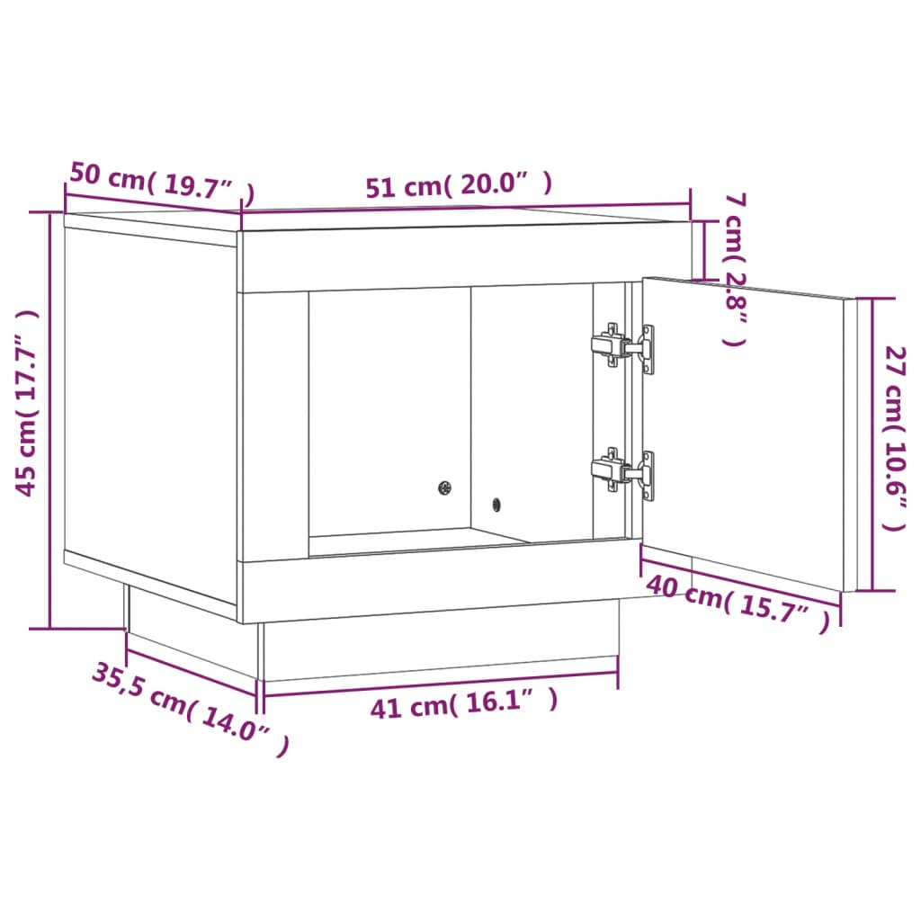 Tavolino da Salotto Grigio Cemento 51x50x45cm Legno Multistrato