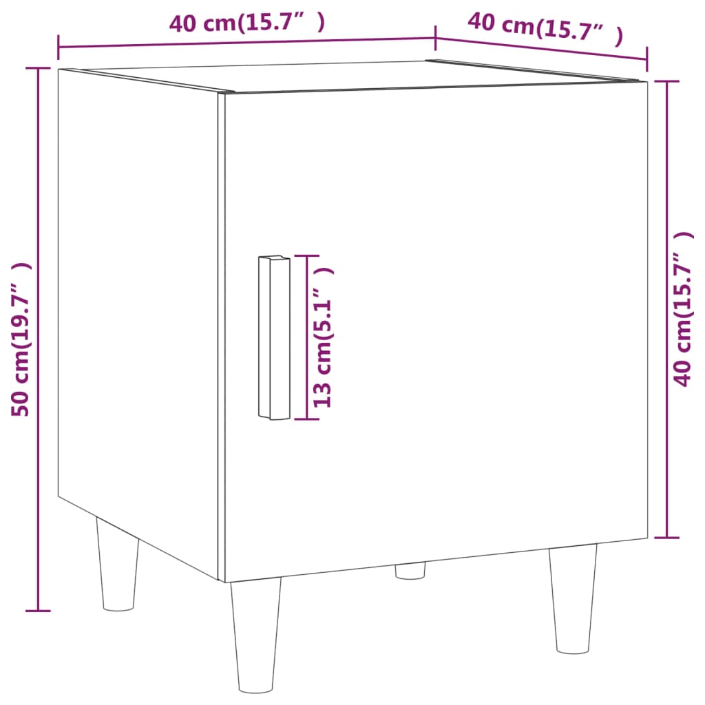 Comodino Grigio Cemento in Legno Multistrato