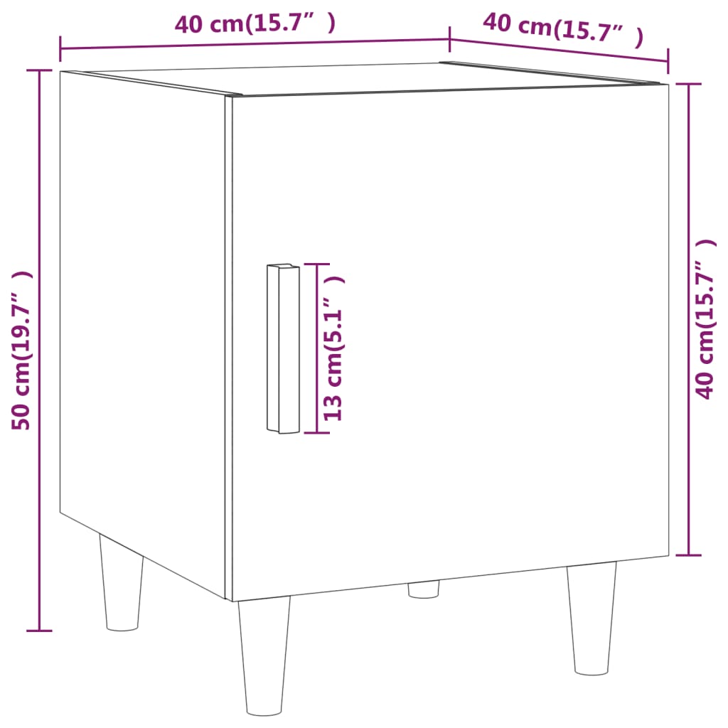 Comodino Bianco Lucido in Legno Multistrato