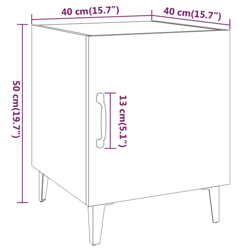 Comodino Bianco in Legno Multistrato