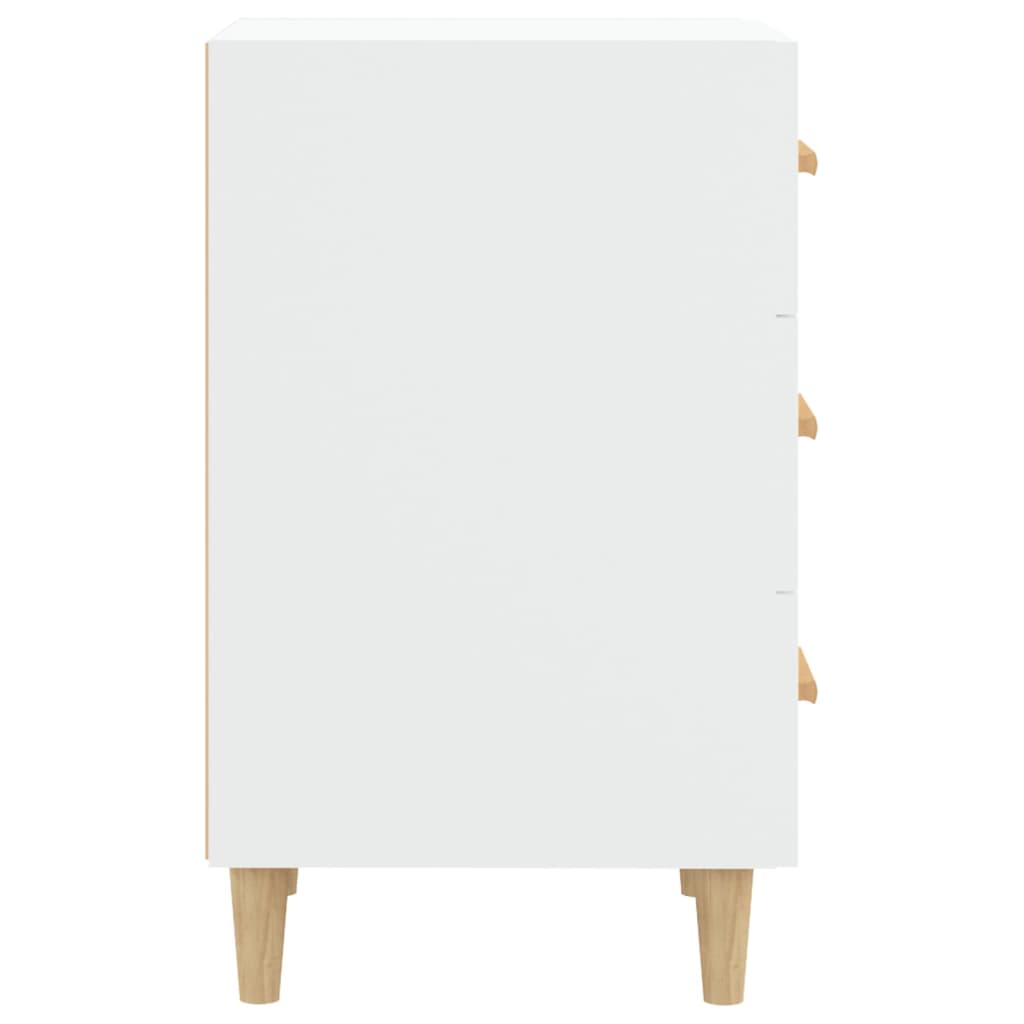 Comodino Bianco 40x40x66 cm in Legno Multistrato