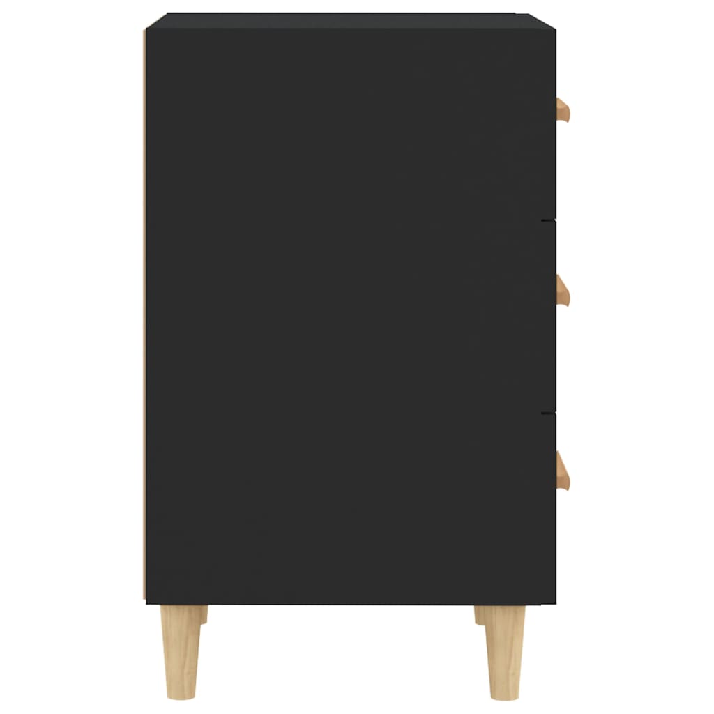 Comodino Nero 40x40x66 cm in Legno Multistrato