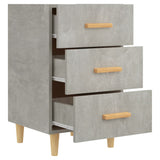 Comodino Grigio Cemento 40x40x66 cm in Legno Multistrato