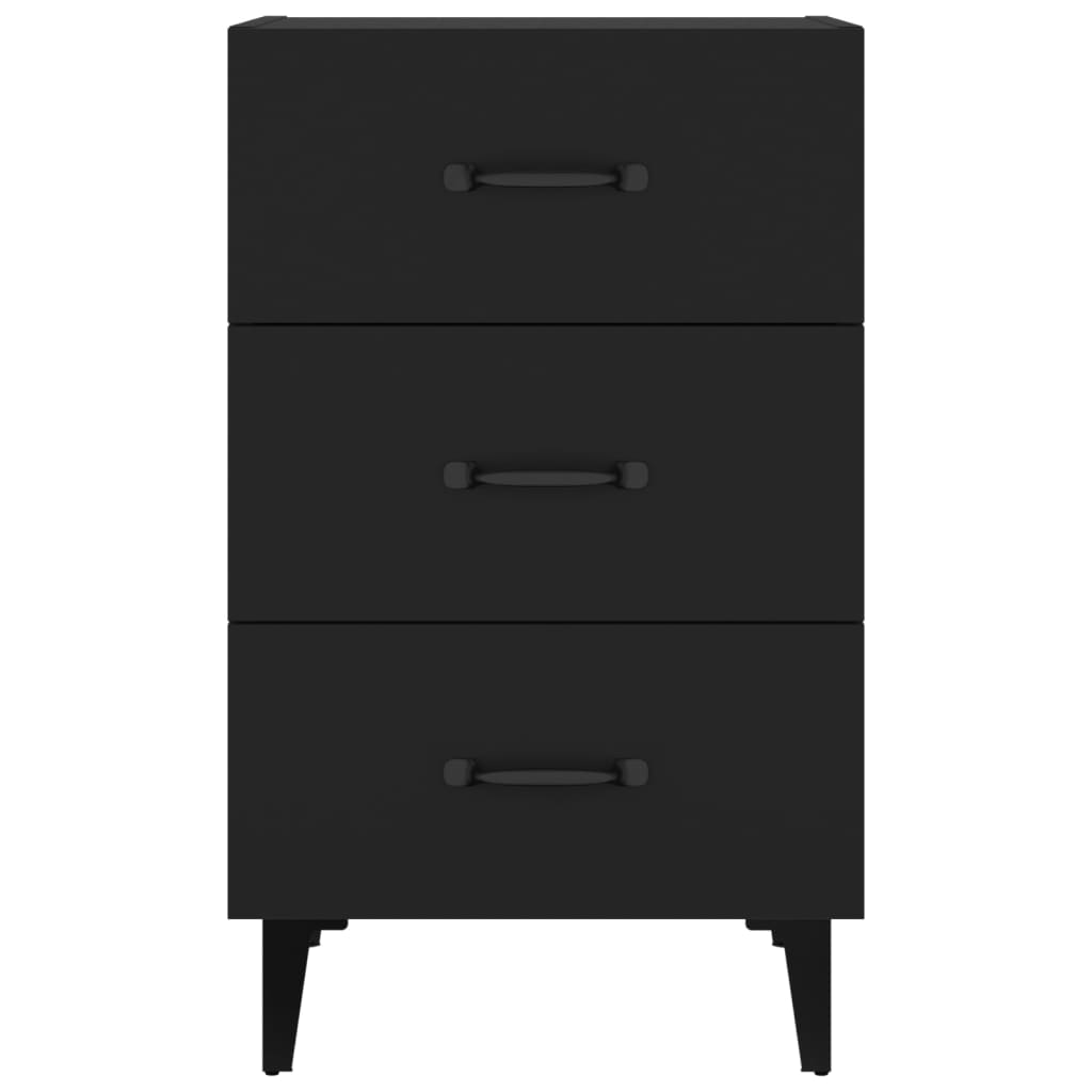 Comodino Nero 40x40x66 cm in Legno Multistrato