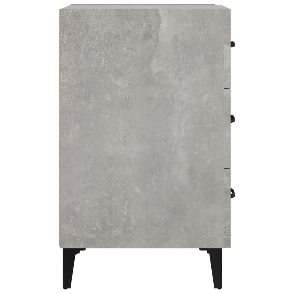 Comodino Grigio Cemento 40x40x66 cm in Legno Multistrato